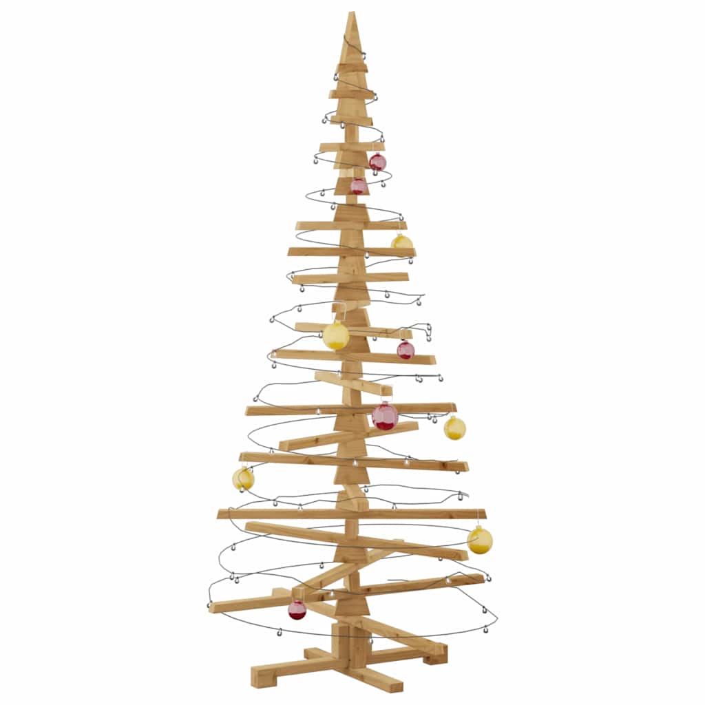 Wooden Christmas Tree with Stand Brown 180 cm Solid pine wood
