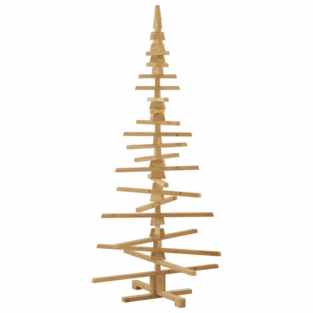 Wooden Christmas Tree with Stand Brown 180 cm Solid pine wood
