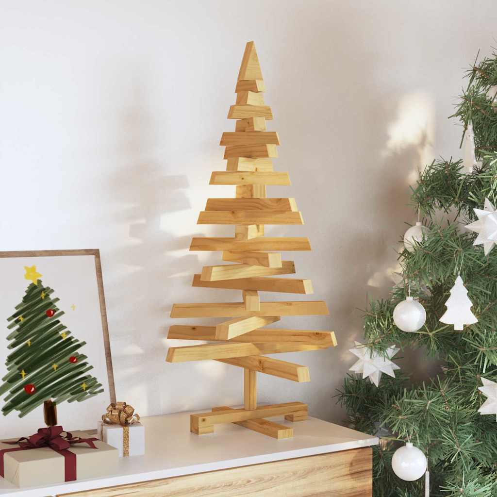 Christmas Trees with Stand Brown 90 cm Solid pine wood