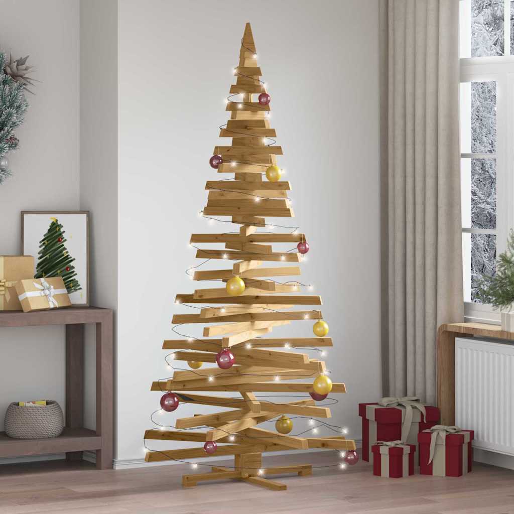 Christmas Trees with Stand Brown 210 cm Solid pine wood