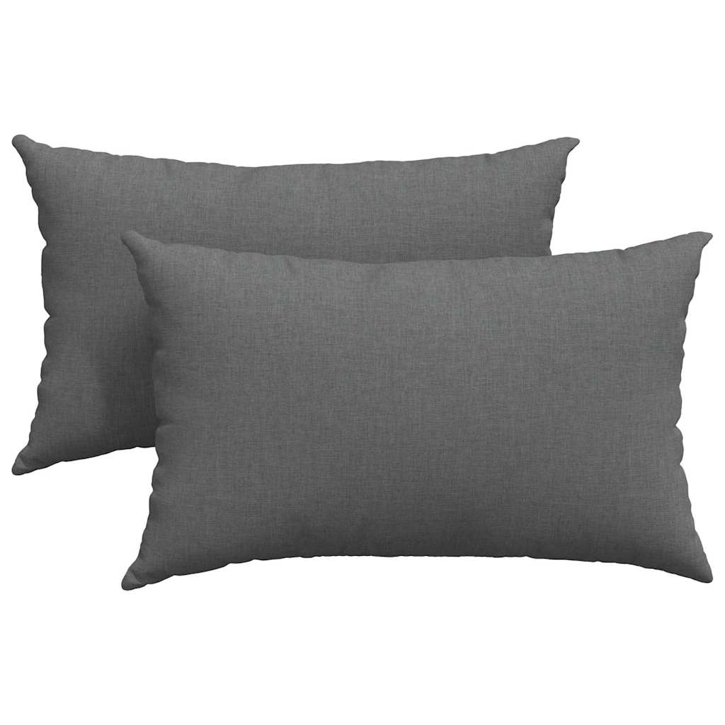 Sofa Pillows 2 pcs Dark Grey 50 x 30 cm Fabric