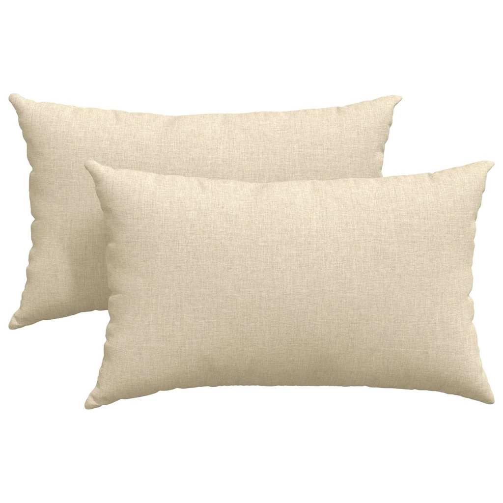 Sofa Pillows 2 pcs Cream 50 x 30 cm Fabric