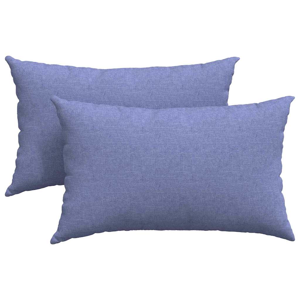Sofa Pillows 2 pcs Jeans Blue 50 x 30 cm Fabric