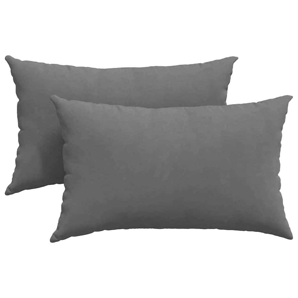 Sofa Pillows 2 pcs Dark Grey 50 x 30 cm Fabric