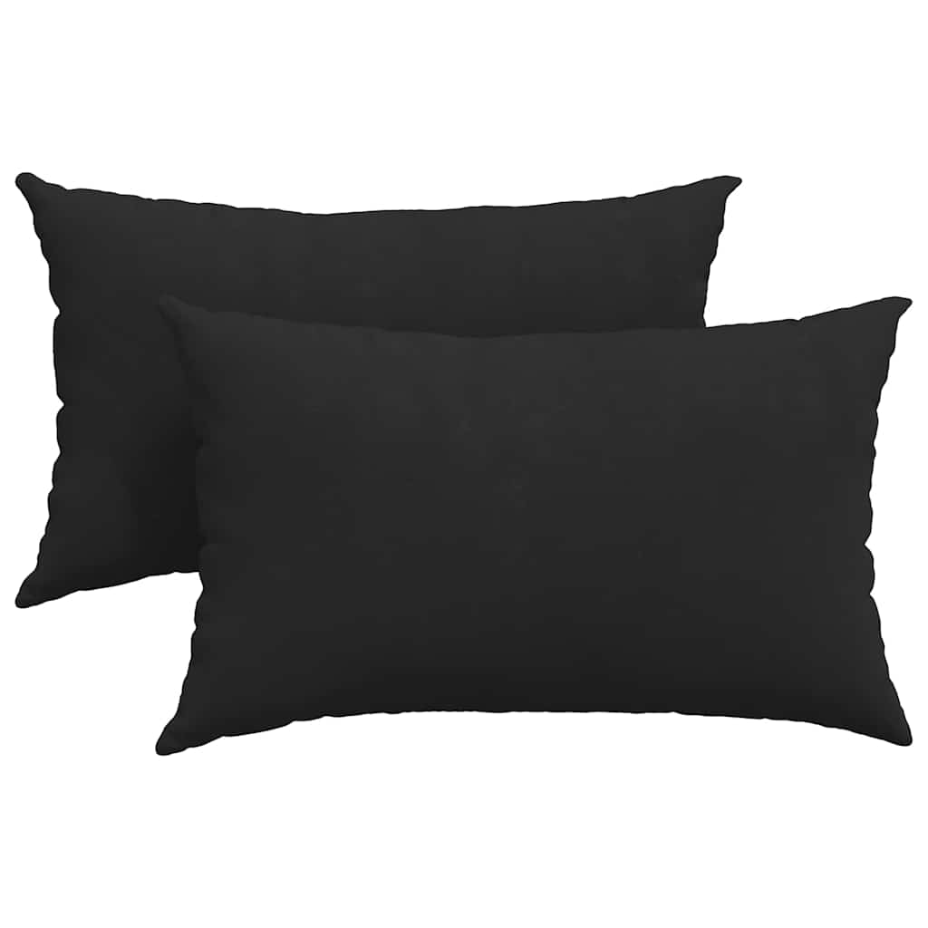 Sofa Pillows 2 pcs Black 50 x 30 cm Fabric
