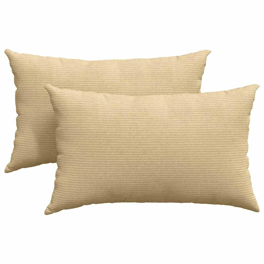 Sofa Pillows 2 pcs Grey Green 50 x 30 cm Corduroy Fabric