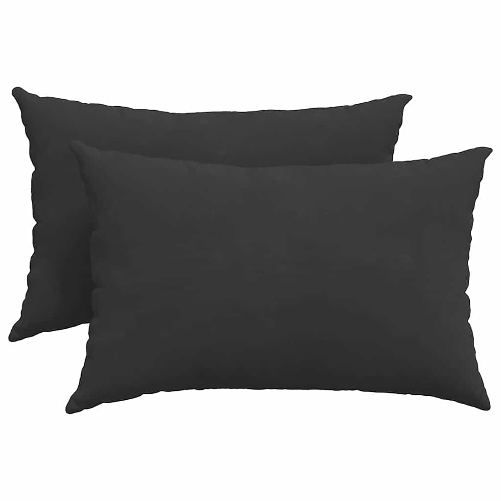 Sofa Pillows 2 pcs Black 60 x 40 cm Fabric