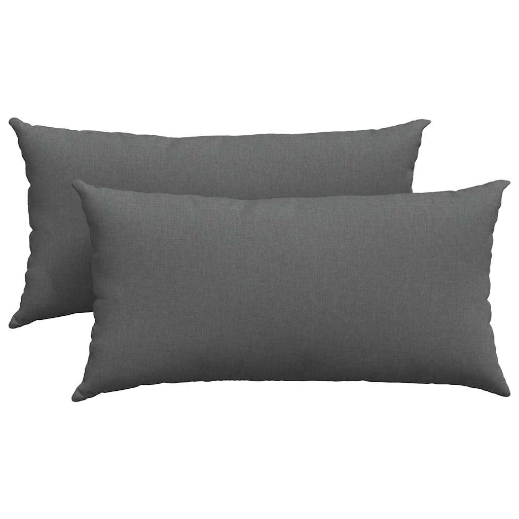 Sofa Pillows 2 pcs Dark Grey 80 x 40 cm Fabric