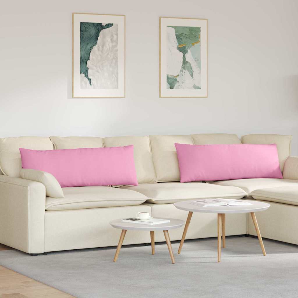Sofa Pillows 2 pcs Pink 120 x 40 cm Fabric