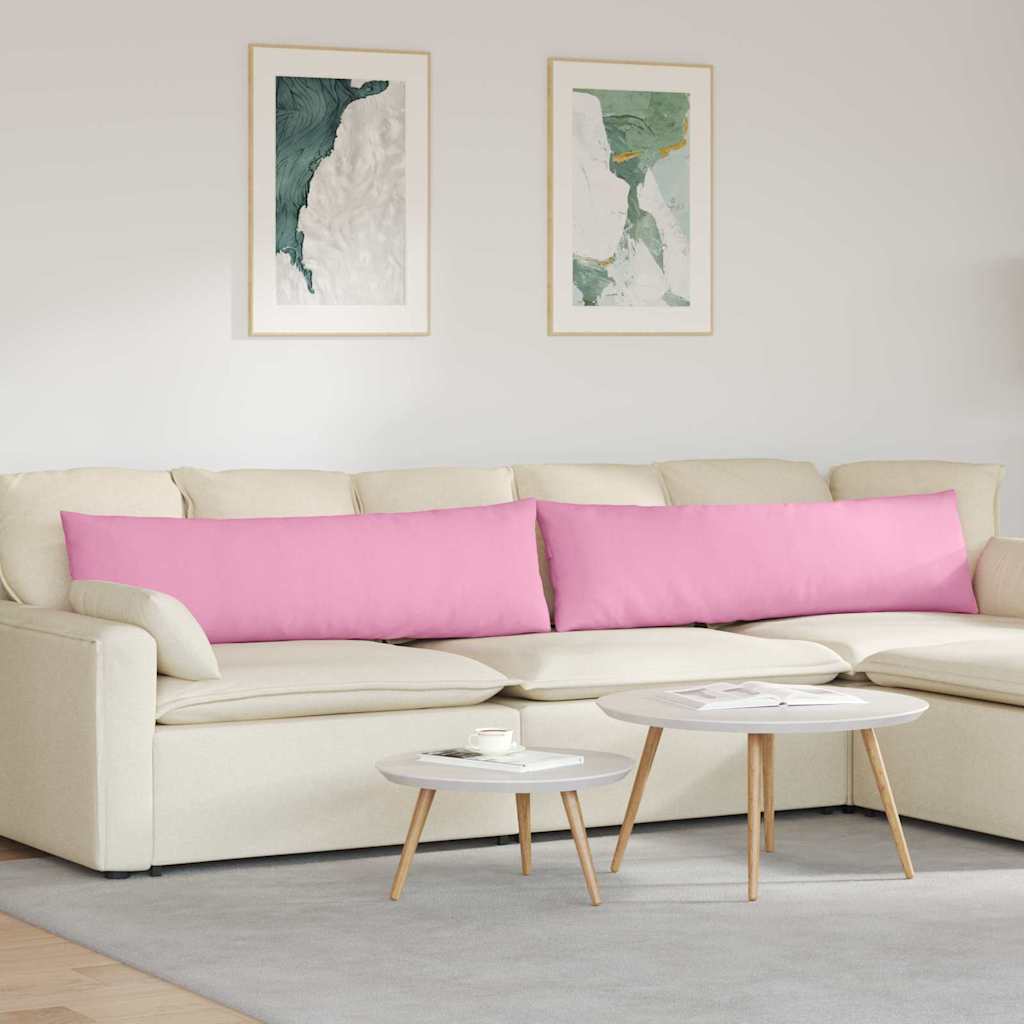 Sofa Pillows 2 pcs Pink 145 x 40 cm Fabric