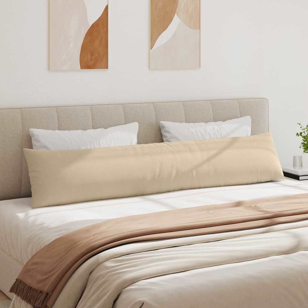 Sofa Pillows 2 pcs Cream 200 x 40 cm Fabric