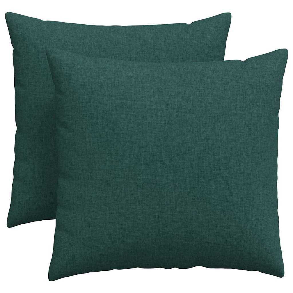 Sofa Pillows 2 pcs Dark Green 45 x 45 cm Fabric