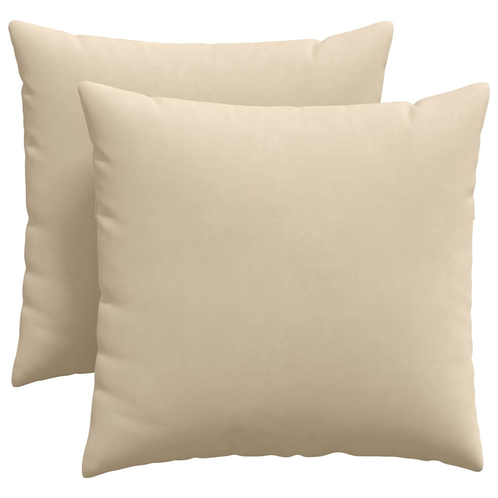 Sofa Pillows 2 pcs Cream 45 x 45 cm Fabric