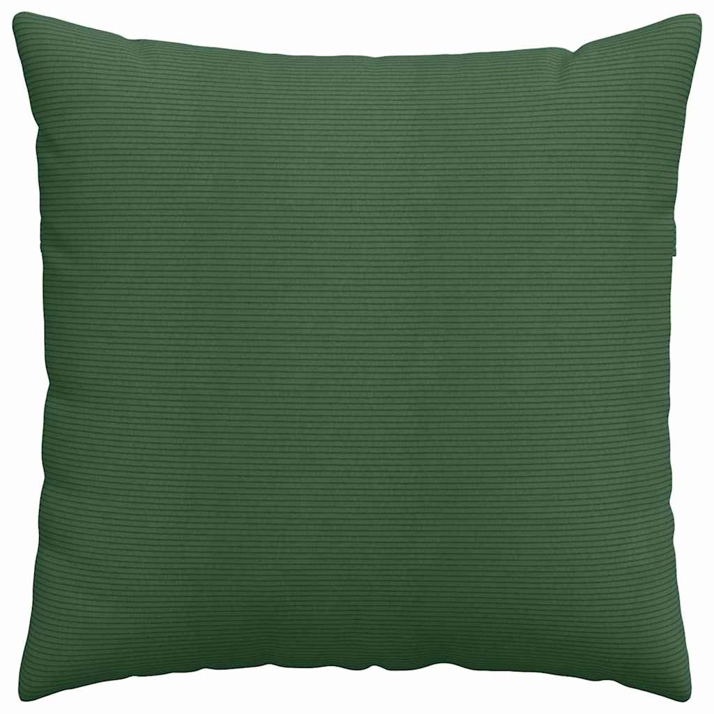 Sofa Pillows 2 pcs Dark Green 60 x 60 cm Corduroy Fabric