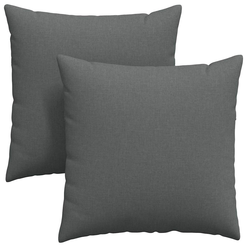 Sofa Pillows 2 pcs Dark Grey 80 x 80 cm Fabric