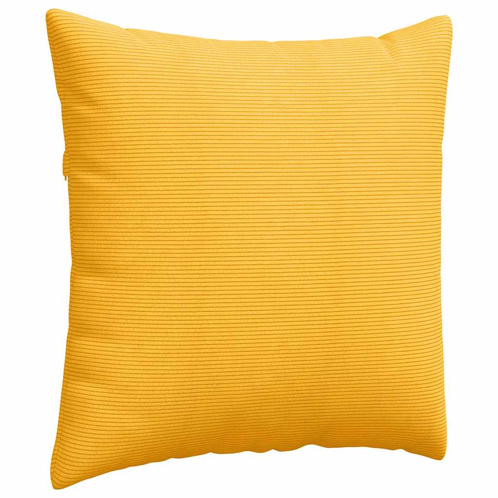 Sofa Pillows 2 pcs Light Yellow 80 x 80 cm Corduroy Fabric