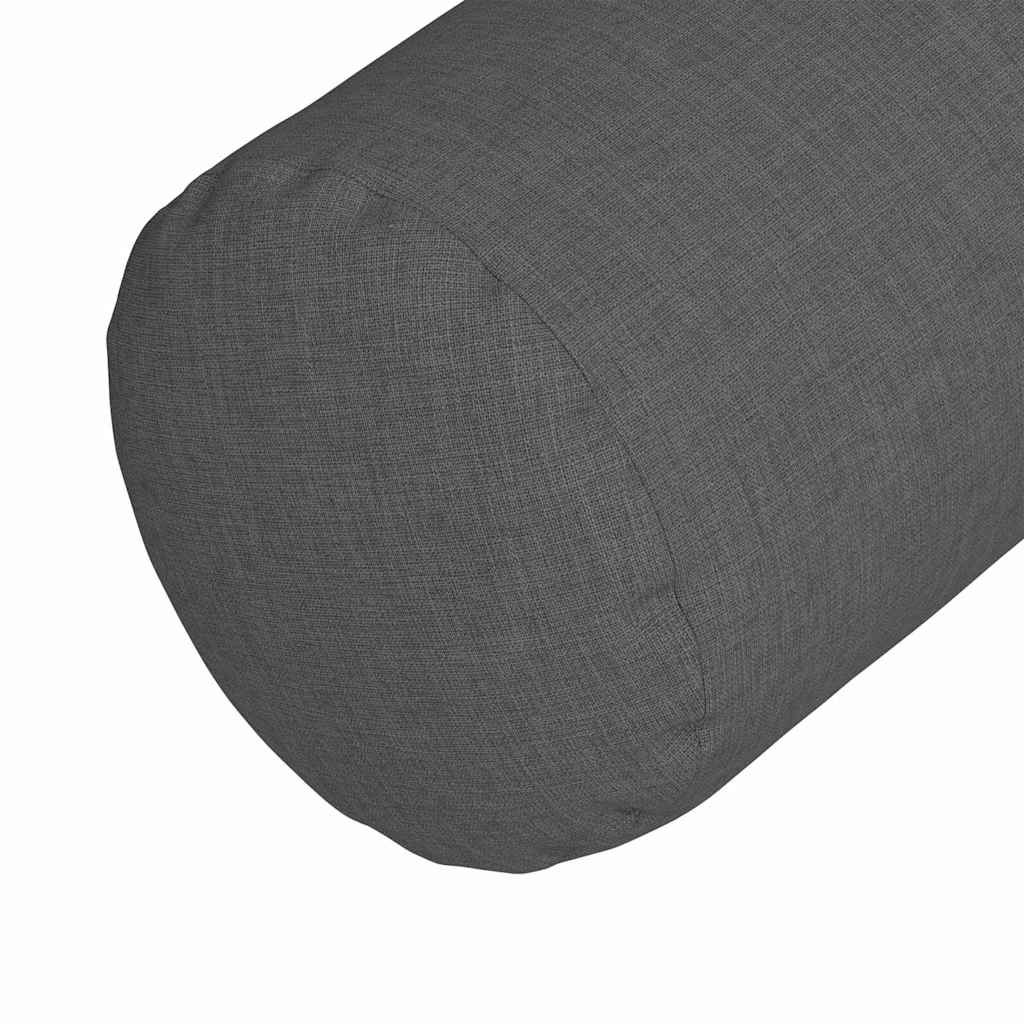 Bolster Pillows 2 pcs Dark Grey Ø 15 x 40 cm Fabric