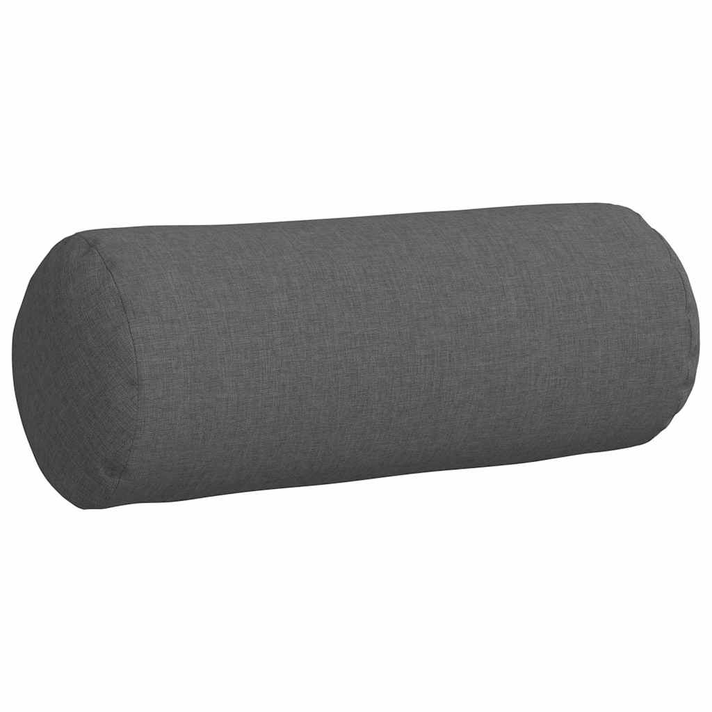 Bolster Pillows 2 pcs Dark Grey Ø 15 x 40 cm Fabric