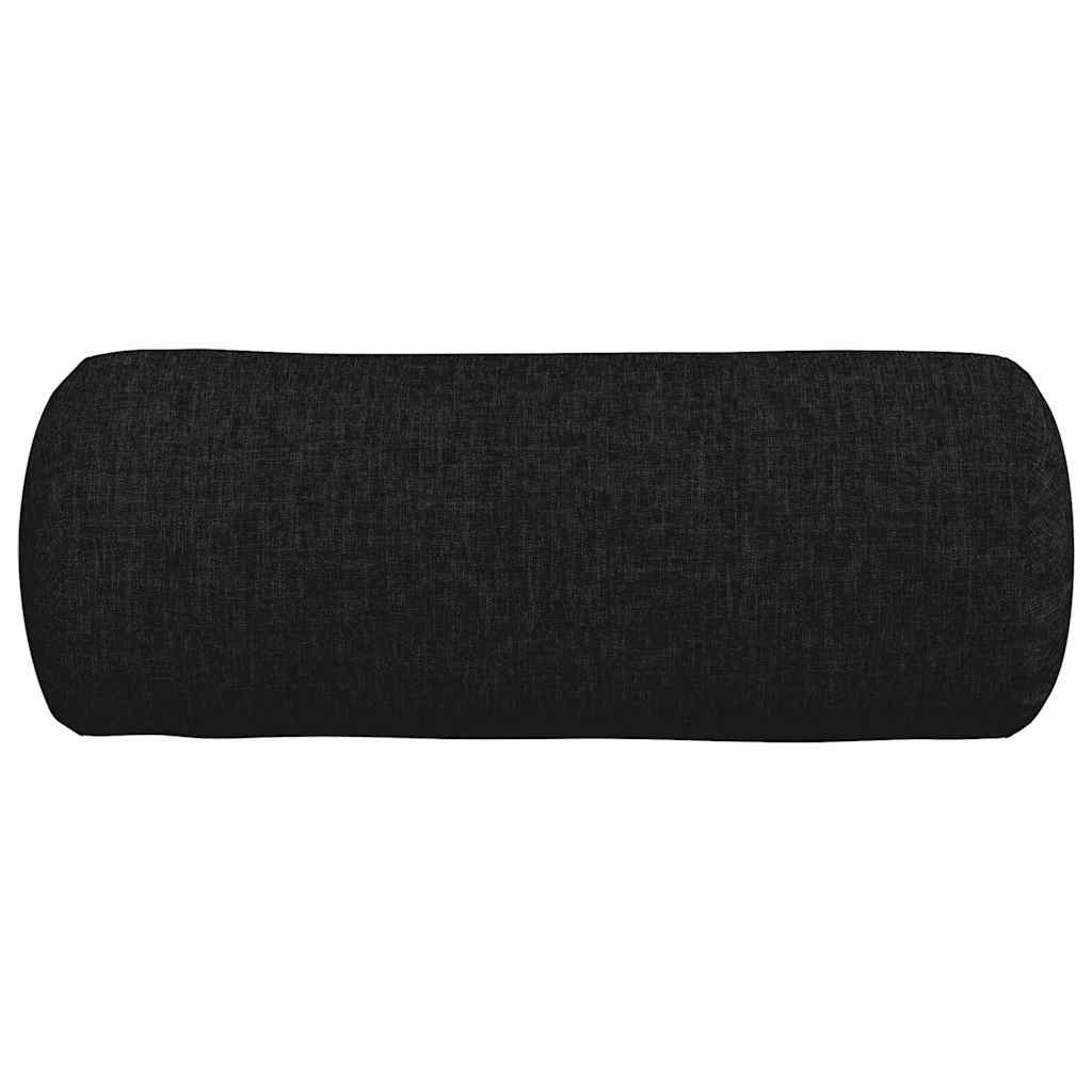Bolster Pillows 2 pcs Black Ø 15 x 40 cm Fabric
