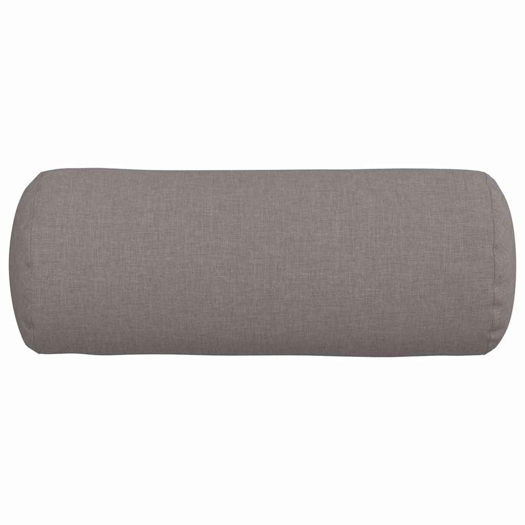 Bolster Pillows 2 pcs Taupe Ø 15 x 40 cm Fabric