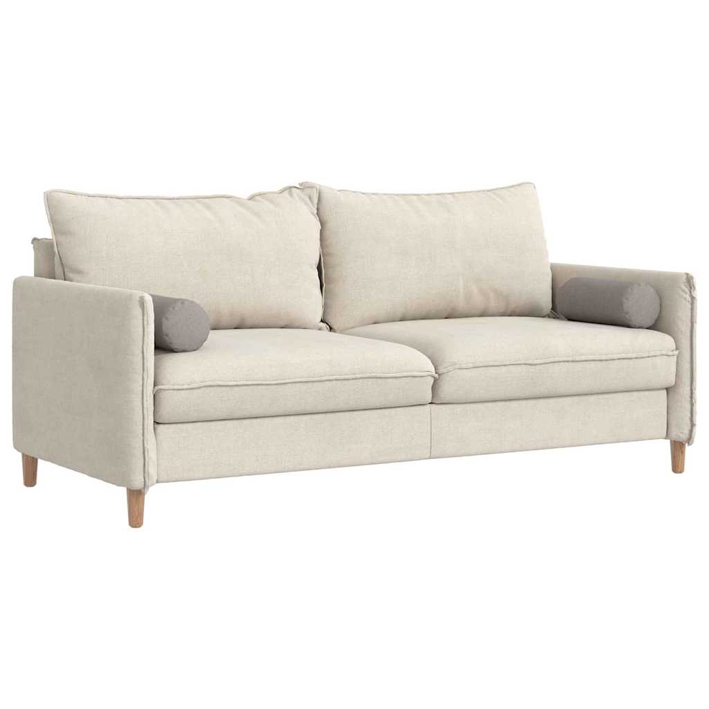 Bolster Pillows 2 pcs Taupe Ø 15 x 40 cm Fabric