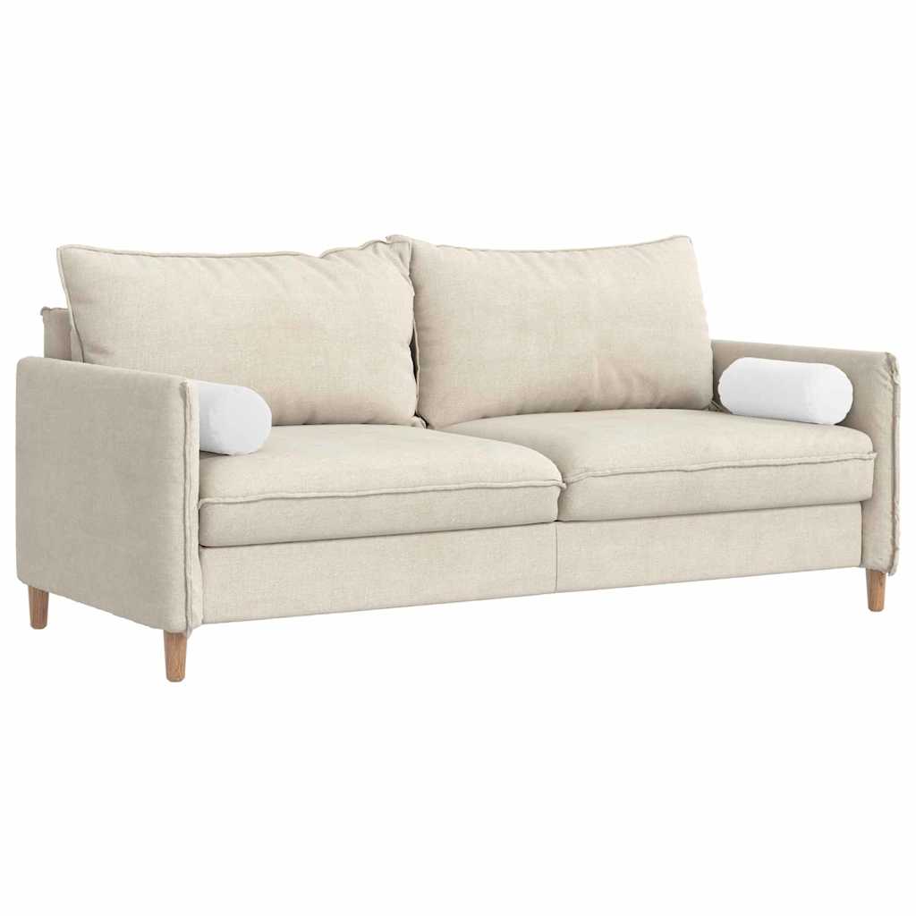 Bolster Pillows 2 pcs White Ø 15 x 40 cm Fabric