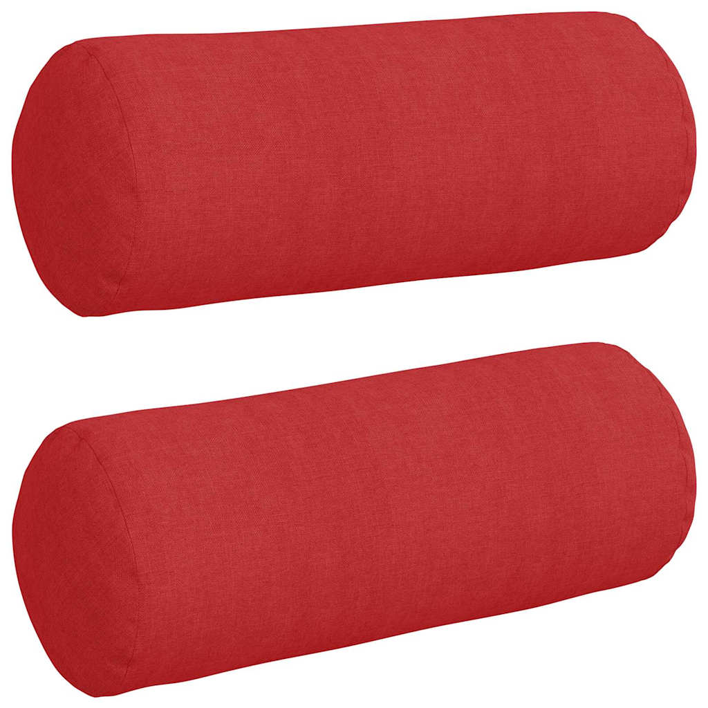 Bolster Pillows 2 pcs Red Ø 15 x 40 cm Fabric
