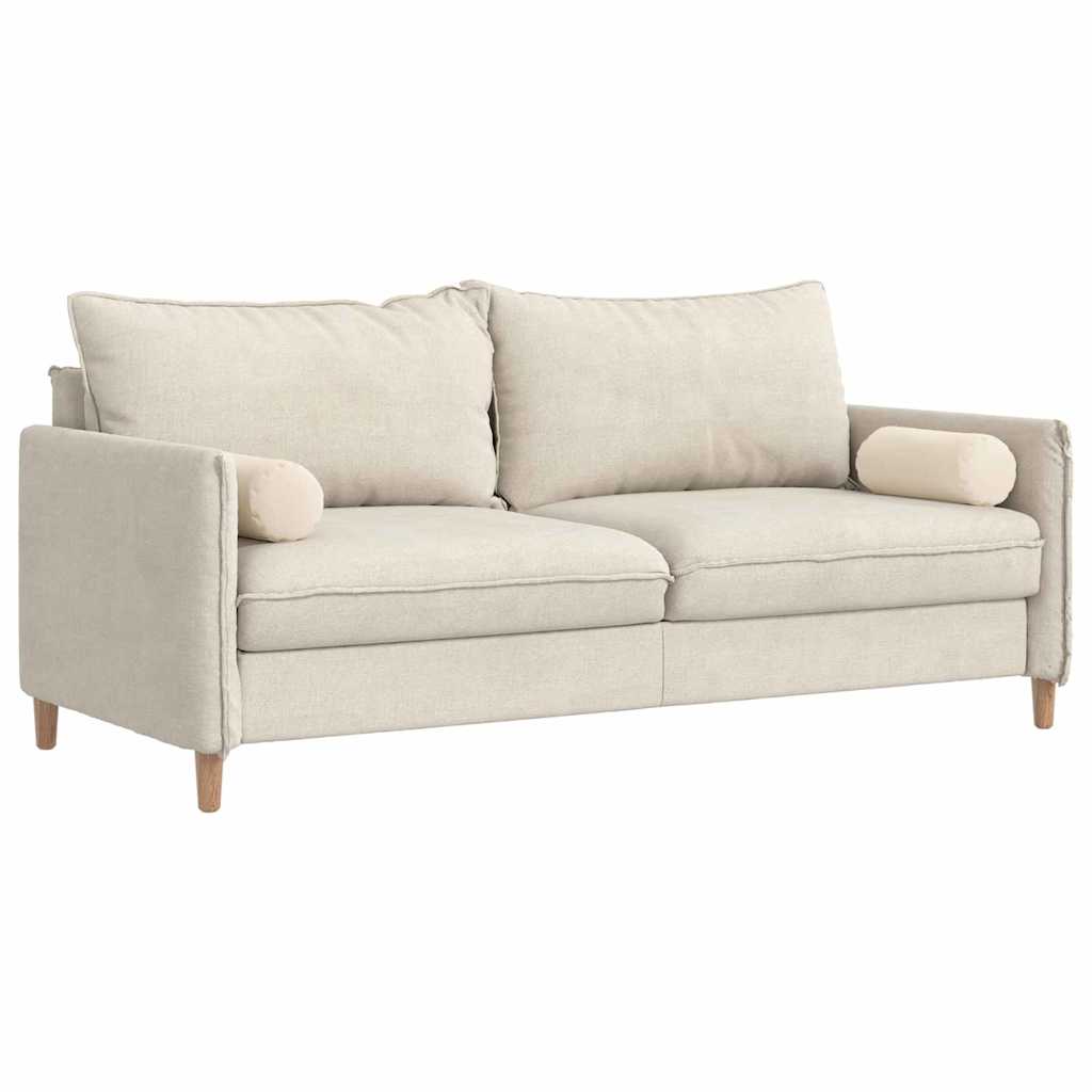 Bolster Pillows 2 pcs Beige Ø 15 x 40 cm Microfibre Fabric