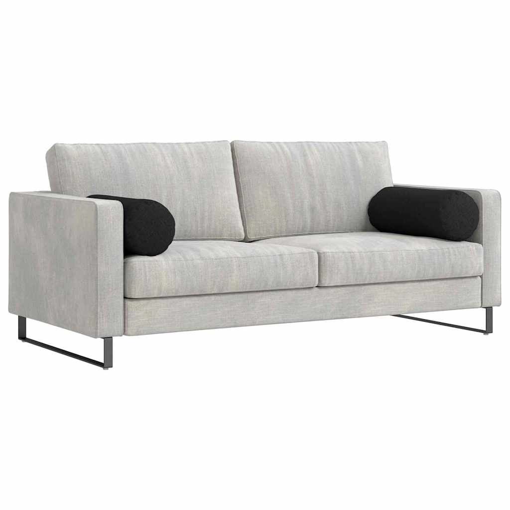 Bolster Pillows 2 pcs Black Ø 25 x 70 cm Fabric