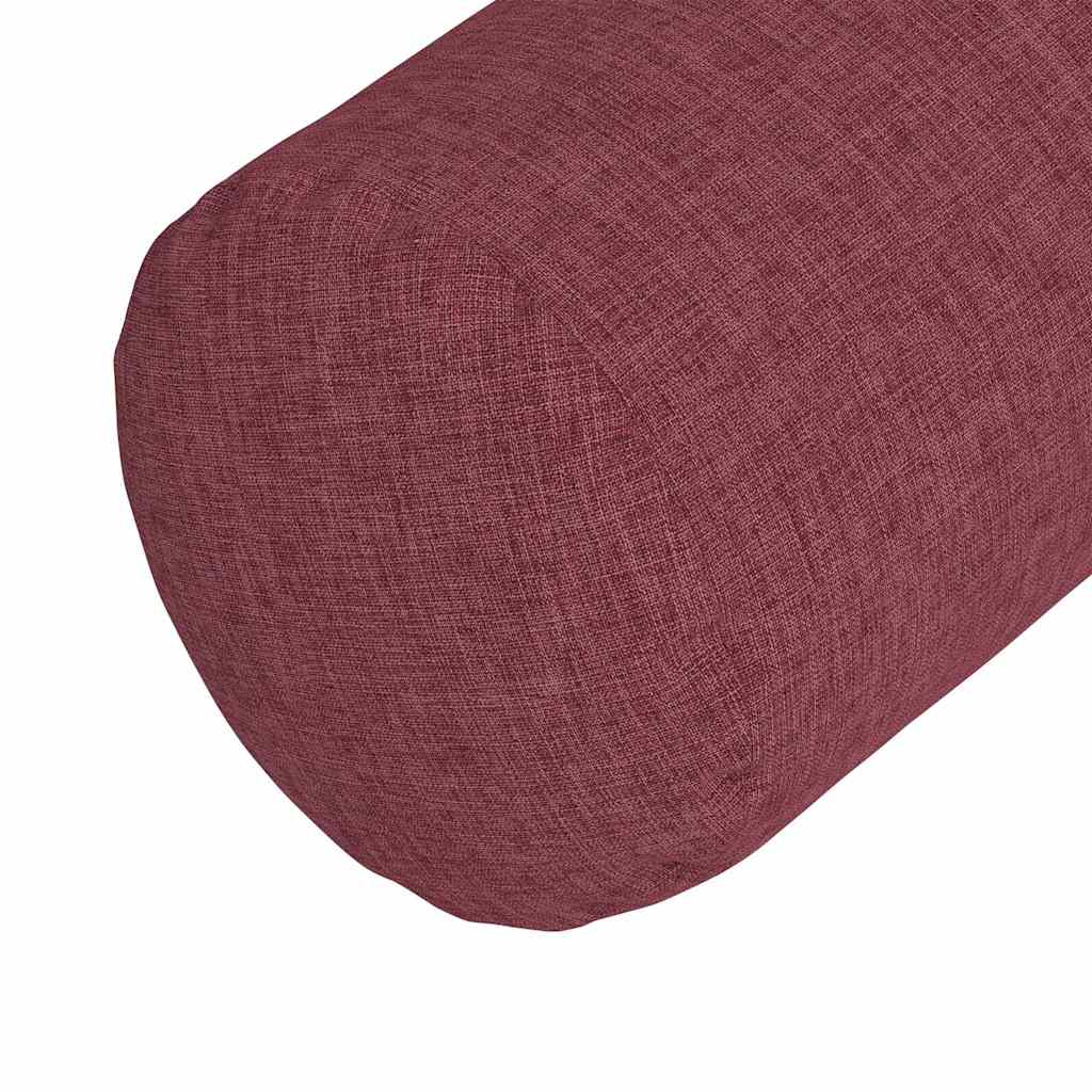 Bolster Pillows 2 pcs Wine Red Ø 25 x 70 cm Fabric
