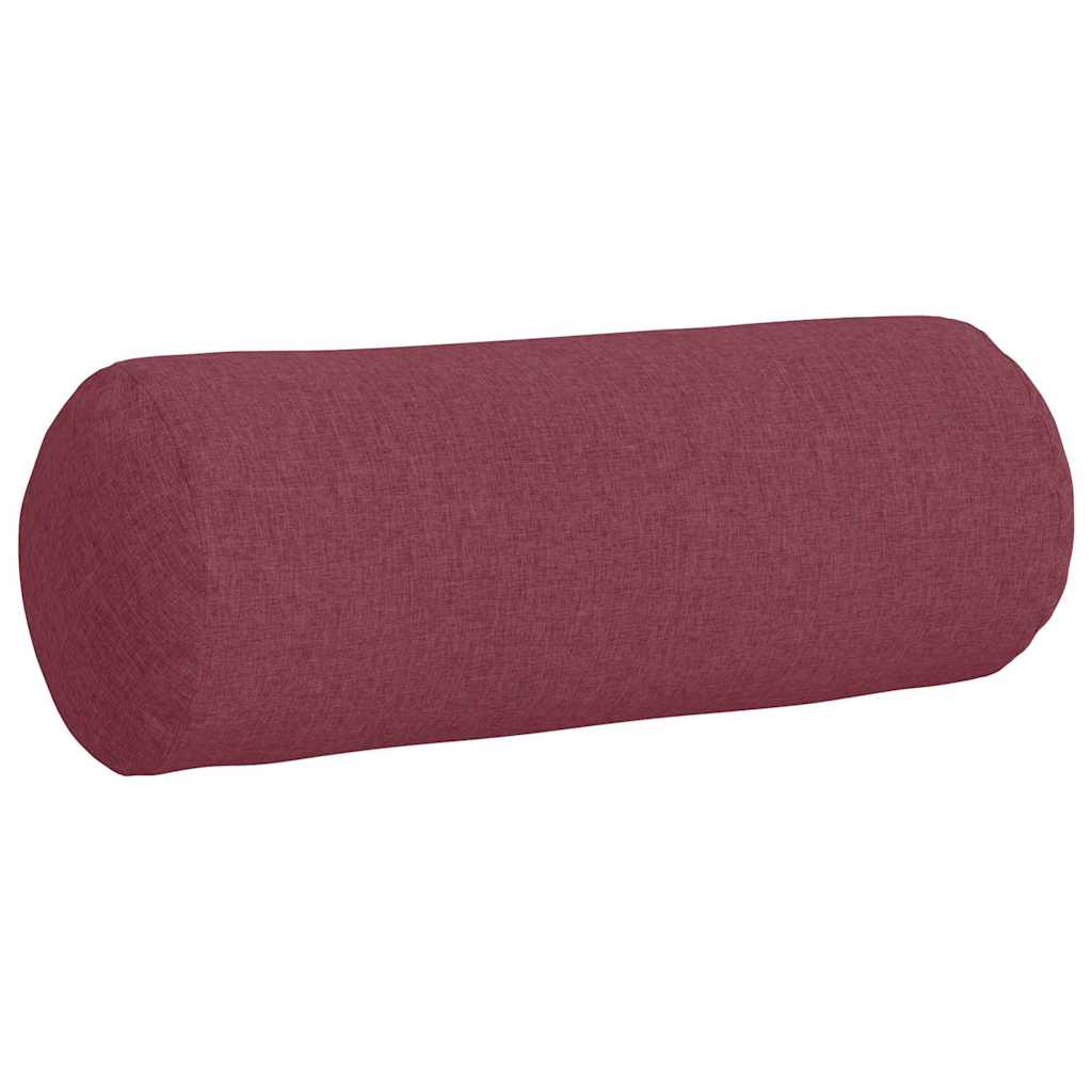 Bolster Pillows 2 pcs Wine Red Ø 25 x 70 cm Fabric