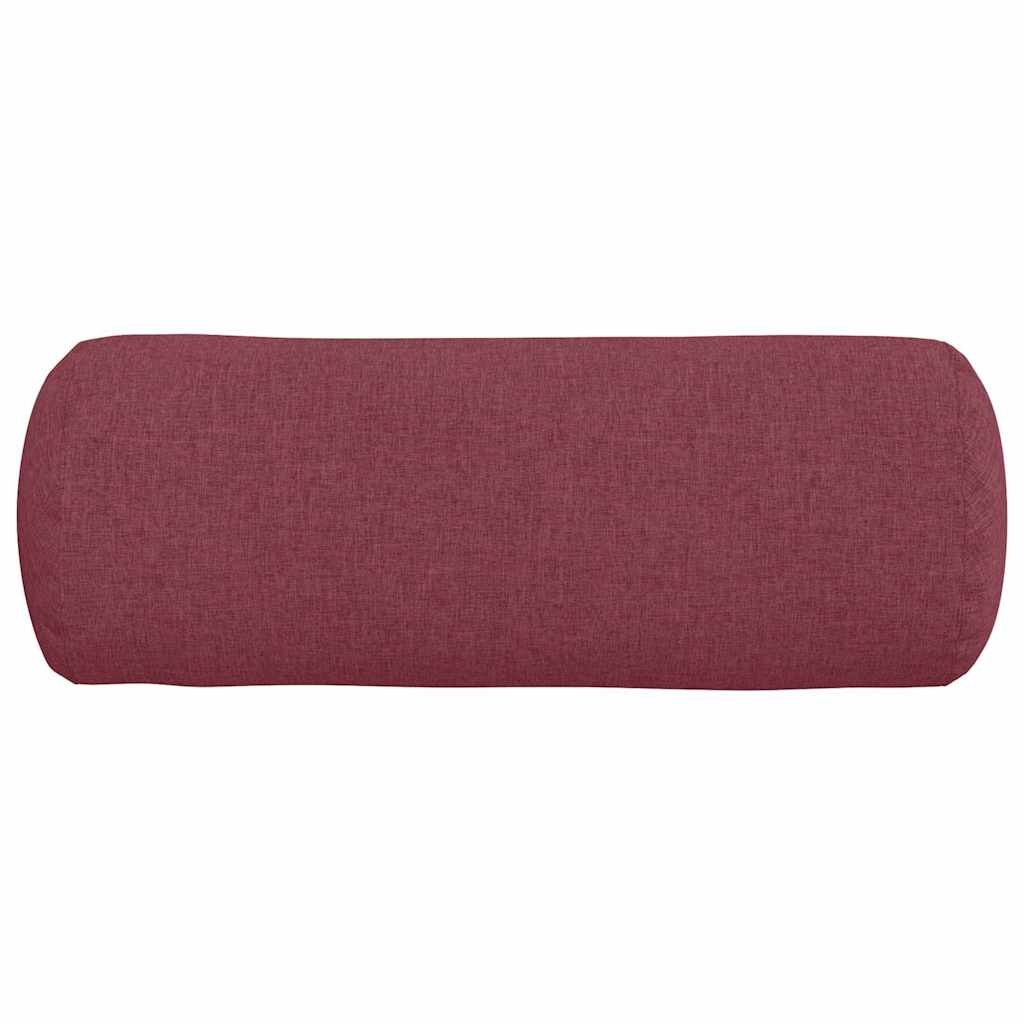 Bolster Pillows 2 pcs Wine Red Ø 25 x 70 cm Fabric