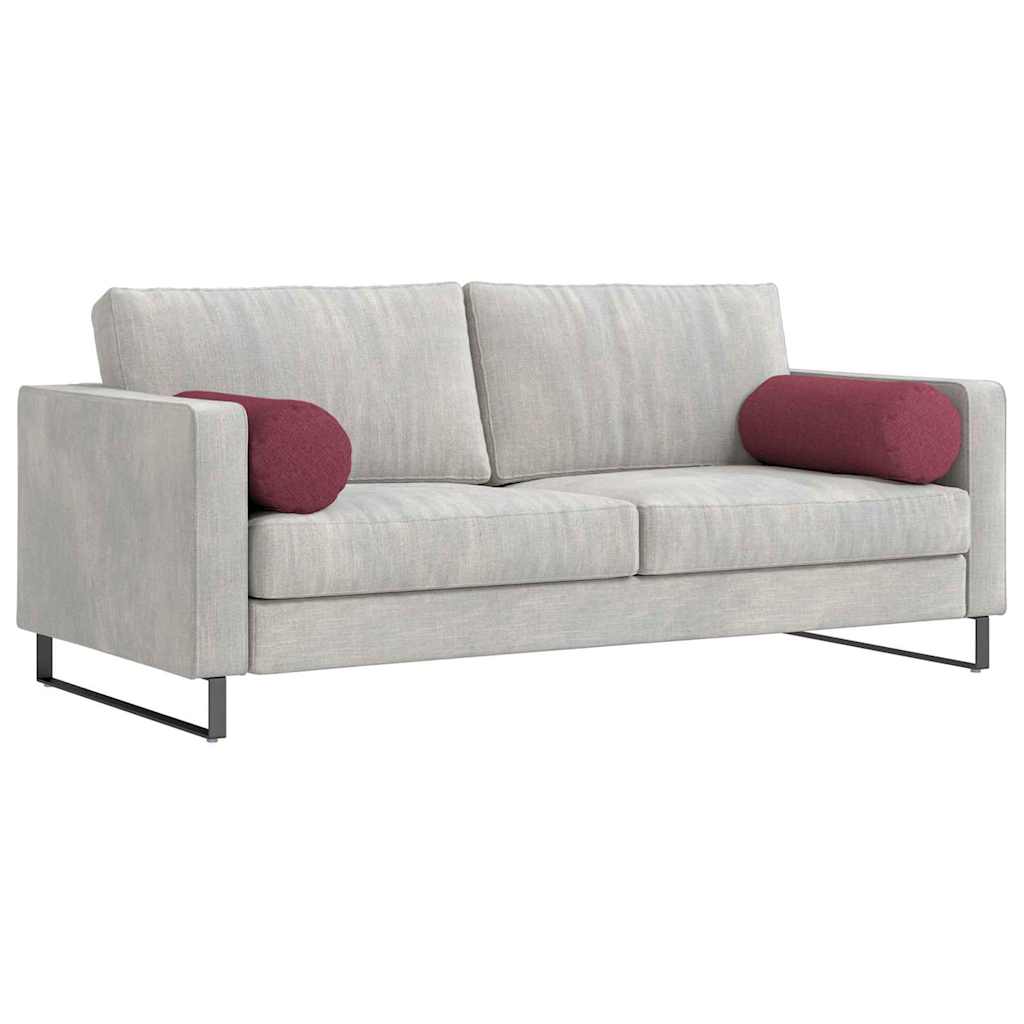 Bolster Pillows 2 pcs Wine Red Ø 25 x 70 cm Fabric