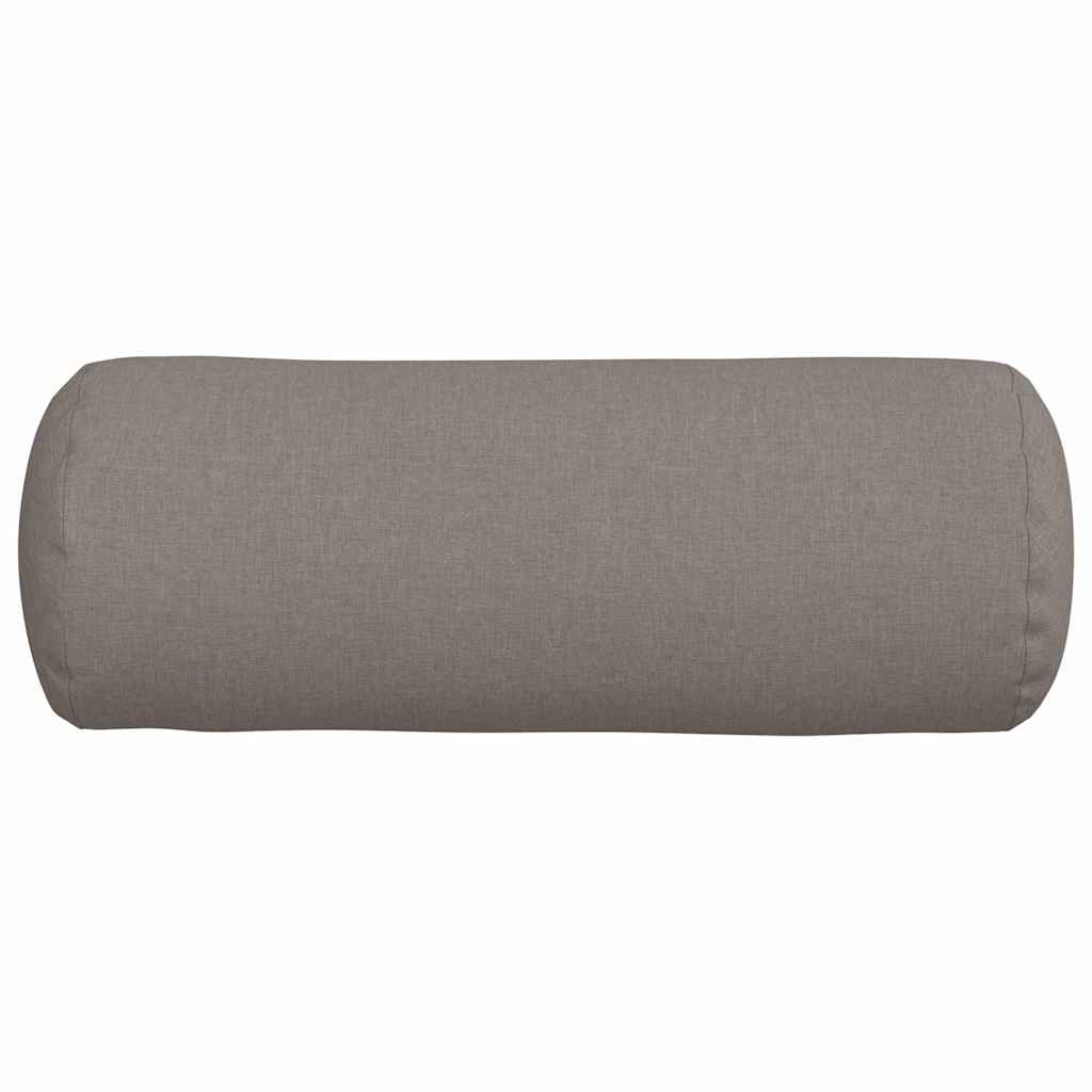 Bolster Pillows 2 pcs Taupe Ø 25 x 70 cm Fabric