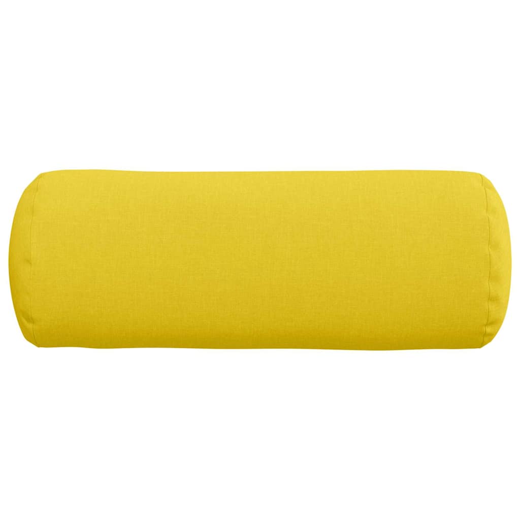 Bolster Pillows 2 pcs Light Yellow Ø 25 x 70 cm Fabric