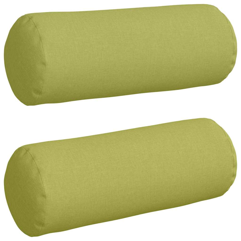Bolster Pillows 2 pcs Light Green Ø 25 x 70 cm Fabric