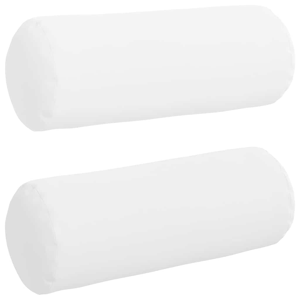 Bolster Pillows 2 pcs White Ø 25 x 70 cm Fabric