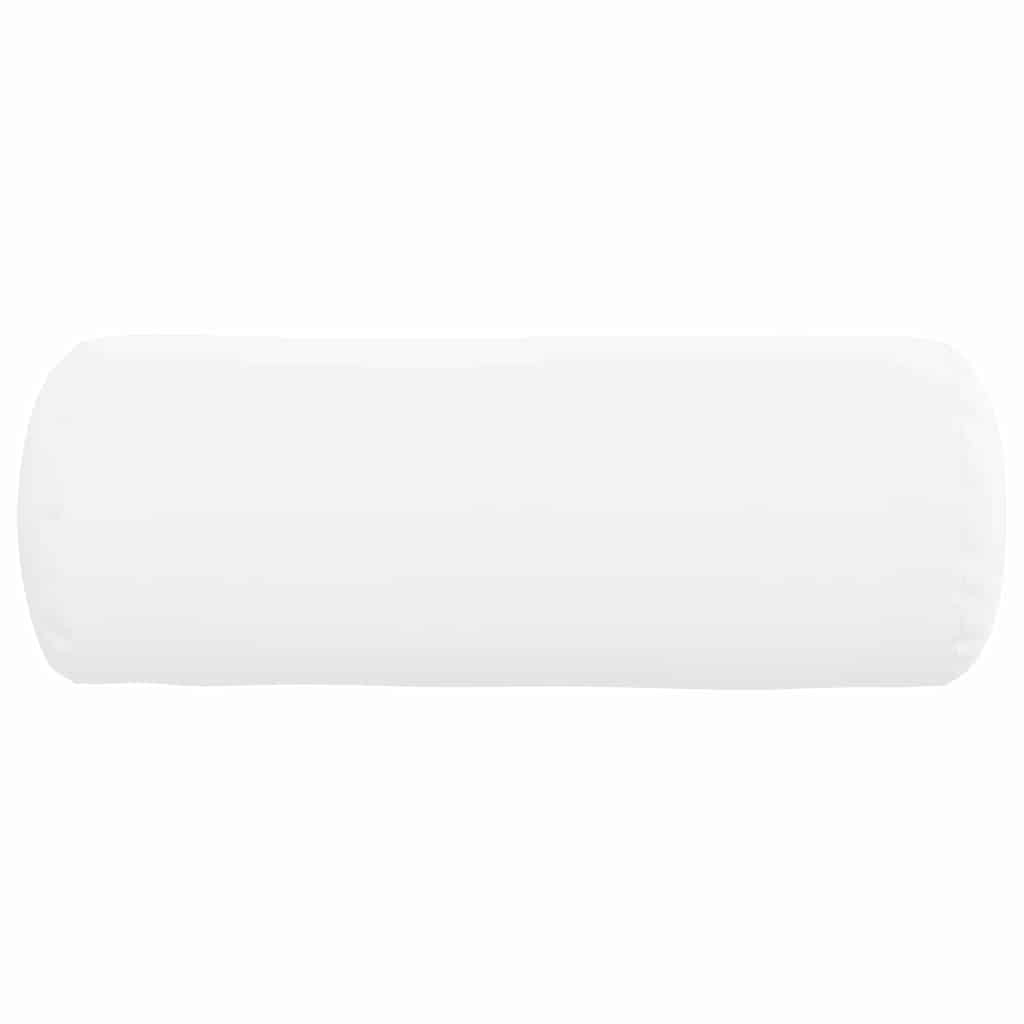 Bolster Pillows 2 pcs White Ø 25 x 70 cm Fabric
