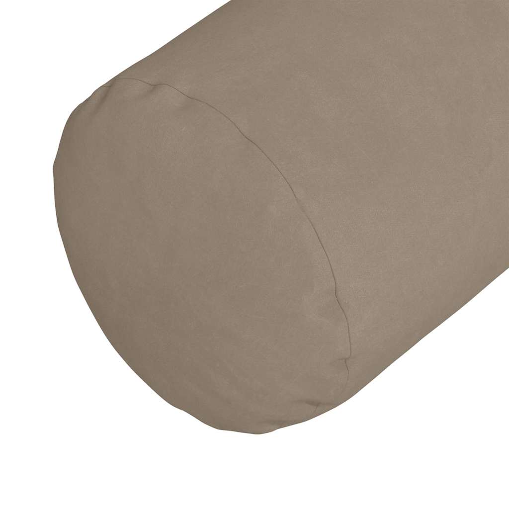Bolster Pillows 2 pcs Taupe Ø 25 x 70 cm Microfibre Fabric