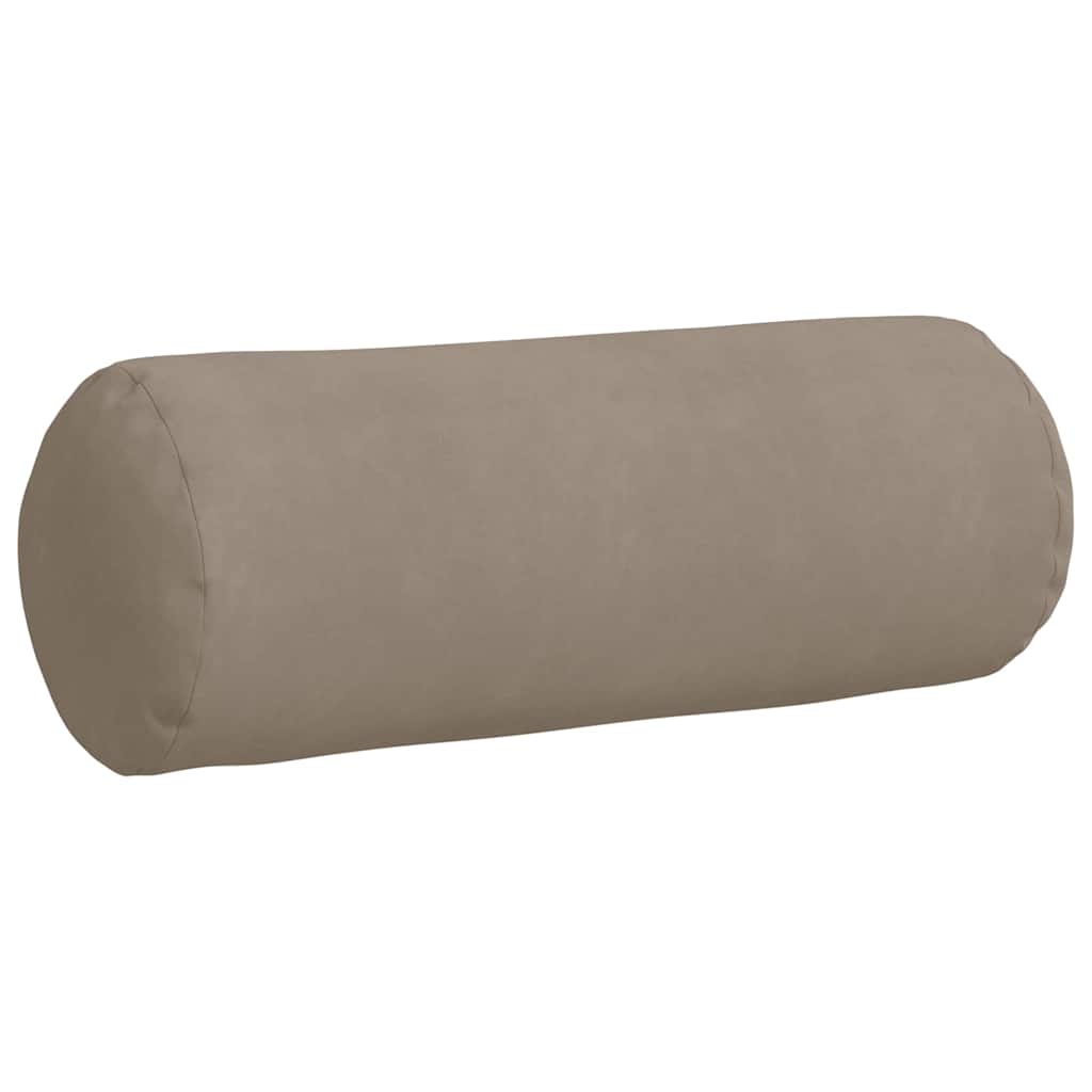 Bolster Pillows 2 pcs Taupe Ø 25 x 70 cm Microfibre Fabric