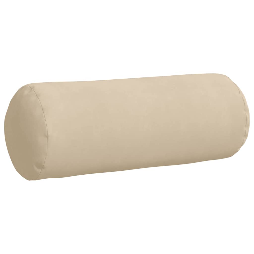 Bolster Pillows 2 pcs Cream Ø 25 x 70 cm Microfibre Fabric