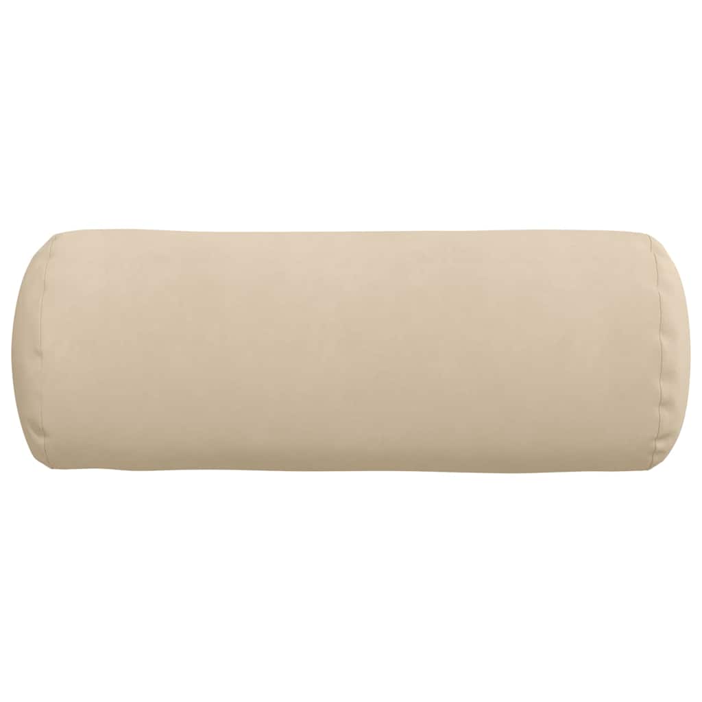 Bolster Pillows 2 pcs Cream Ø 25 x 70 cm Microfibre Fabric
