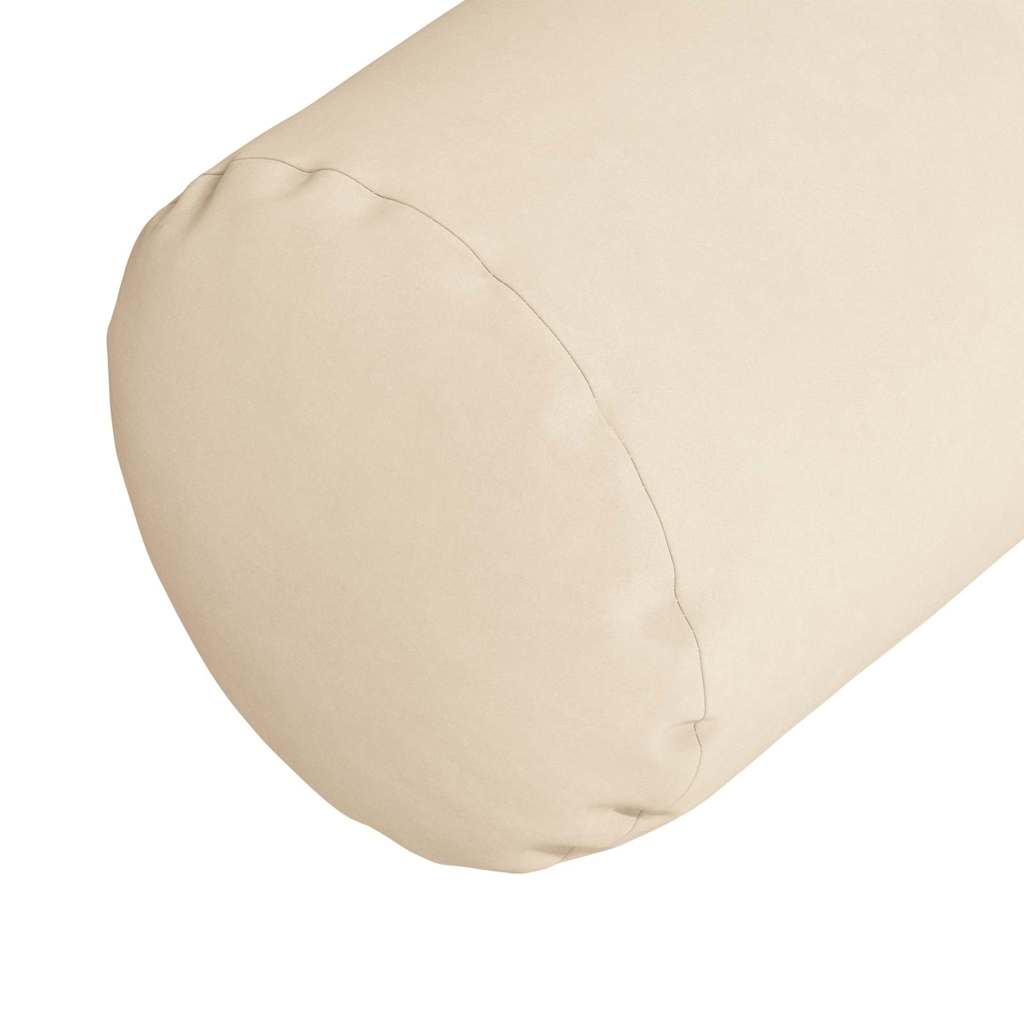 Bolster Pillows 2 pcs Beige Ø 25 x 70 cm Microfibre Fabric