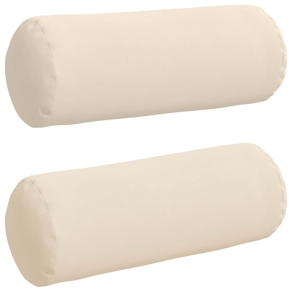 Bolster Pillows 2 pcs Beige Ø 25 x 70 cm Microfibre Fabric