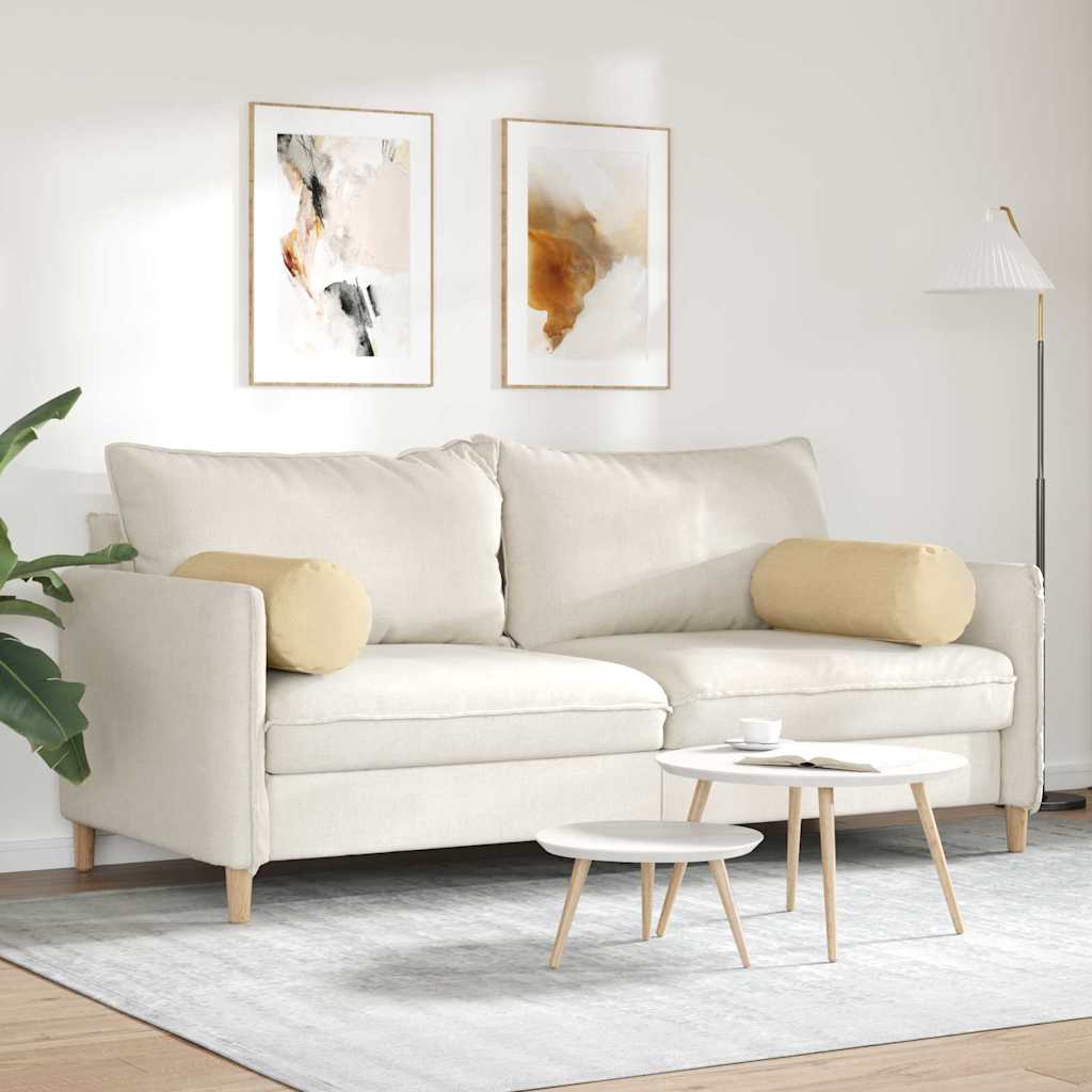 Bolster Pillows 2 pcs Grey Green Ø 25 x 70 cm Corduroy Fabric