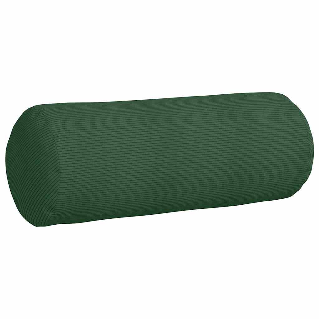 Bolster Pillows 2 pcs Dark Green Ø 25 x 70 cm Corduroy Fabric
