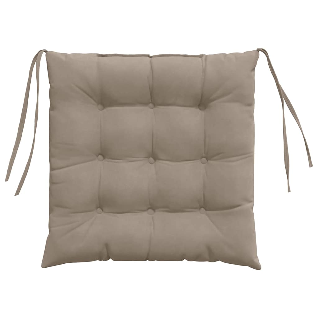 Seat Cushions 4 pcs Taupe 40 x 40 x 6 cm Microfibre