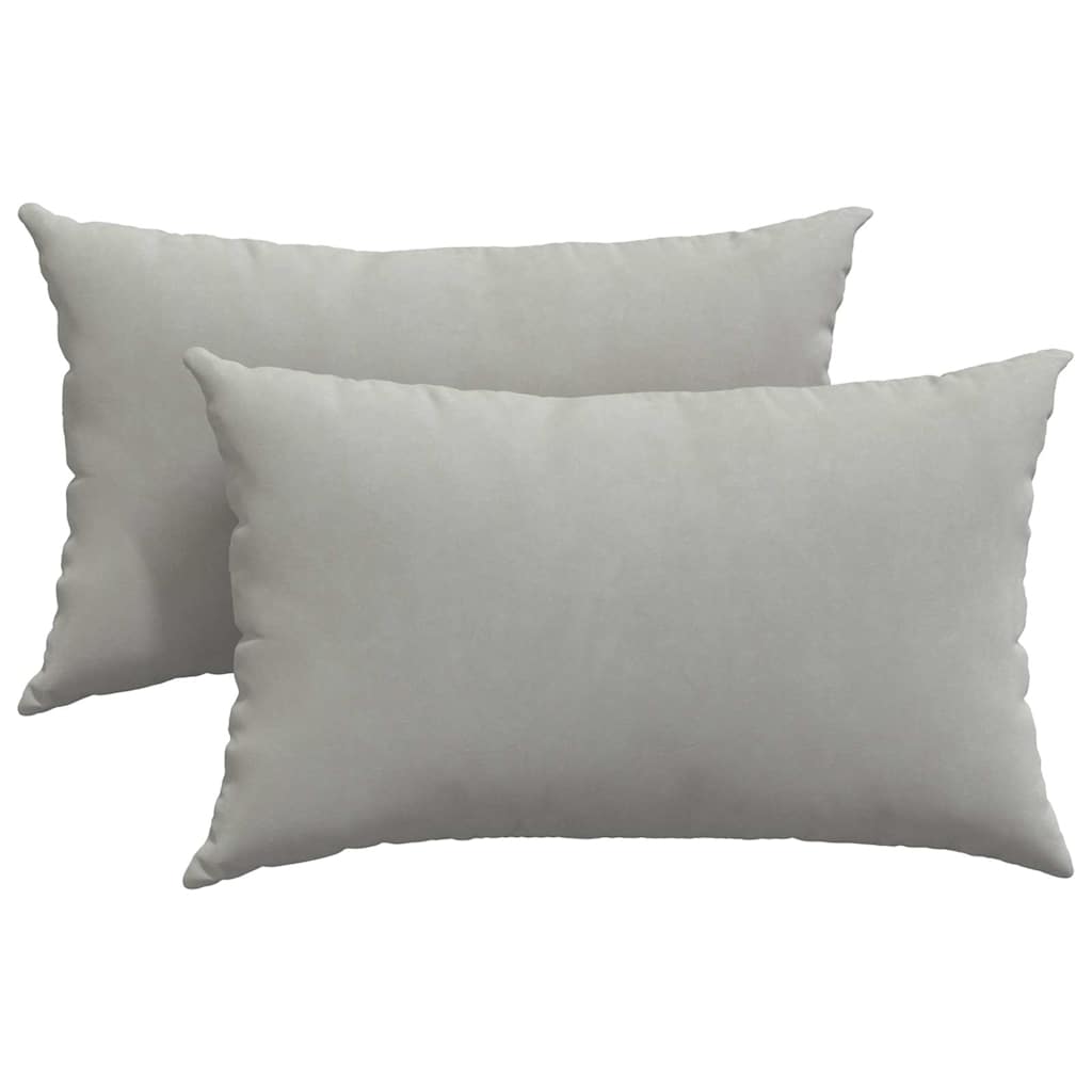 Sofa Pillows 2 pcs Light Grey 50 x 30 cm Fabric