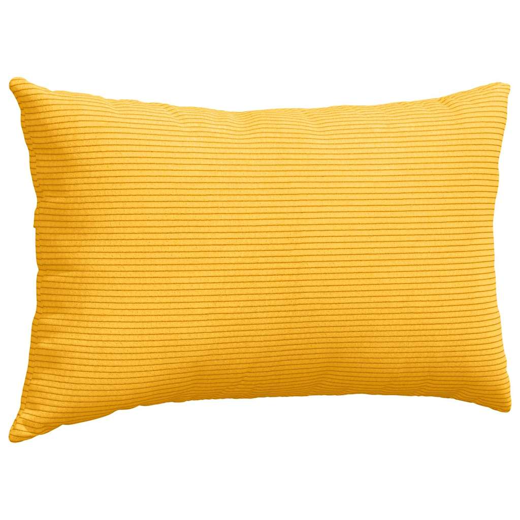 Sofa Pillows 2 pcs Light Yellow 50 x 30 cm Corduroy Fabric