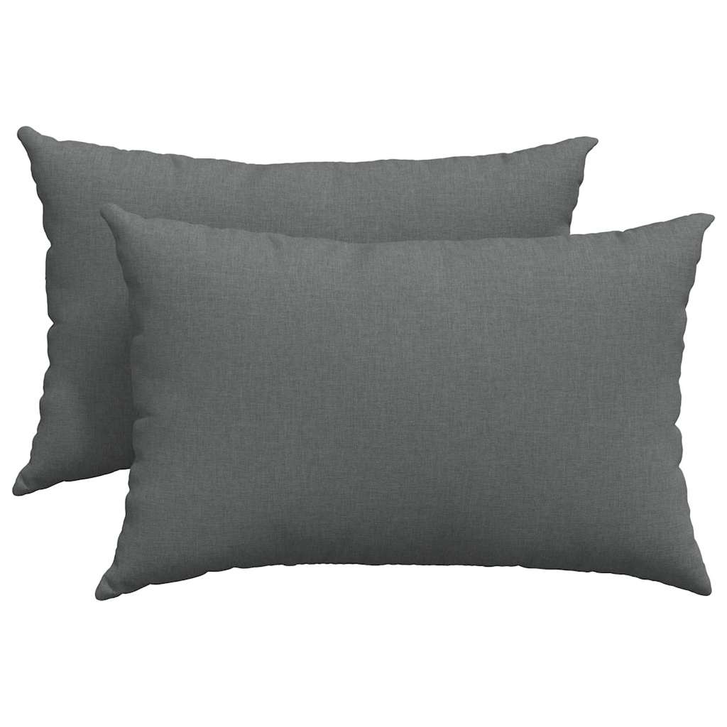 Sofa Pillows 2 pcs Dark Grey 60 x 40 cm Fabric